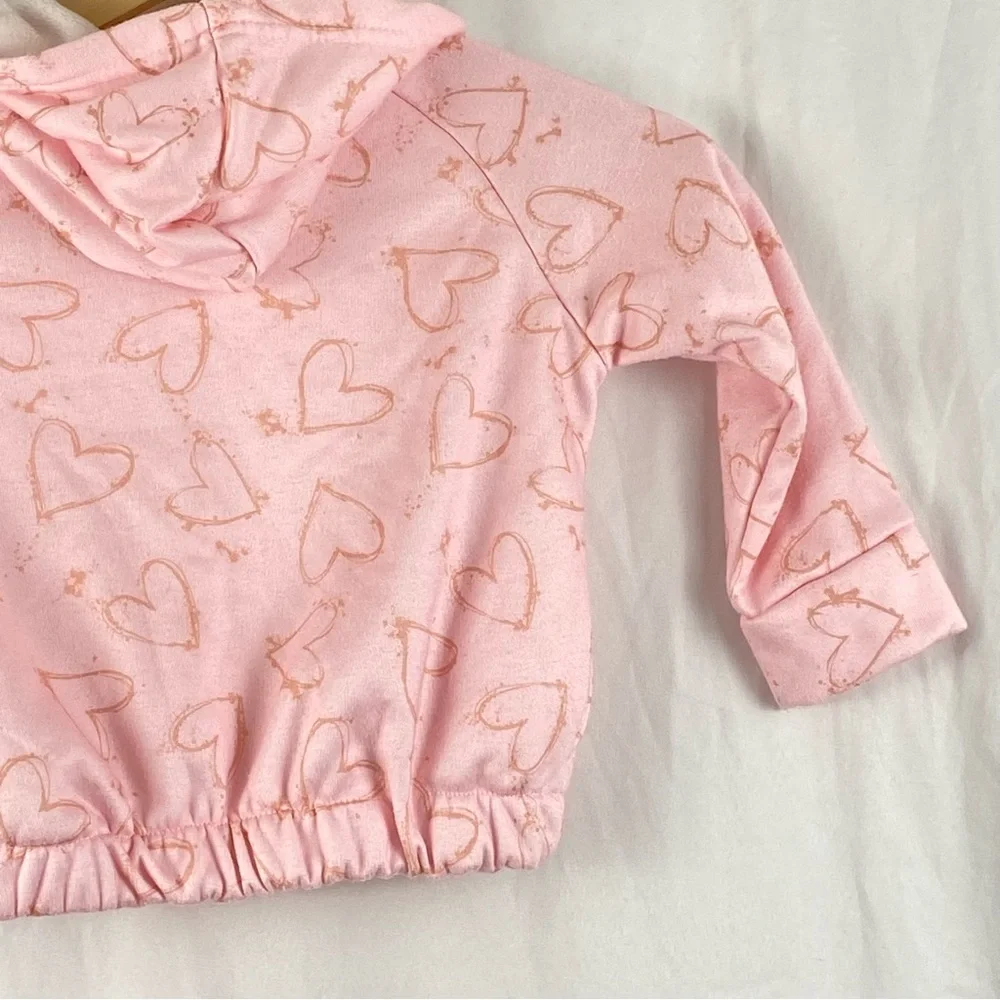 Body Glove Pink Heart Hooded Sweater Toddler Girl Size 3T